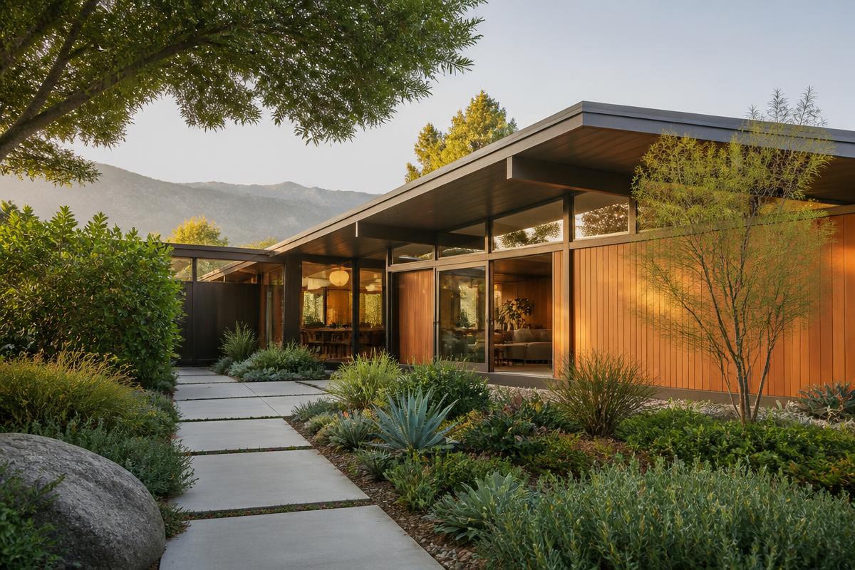 A single-storey mid-century Northern California home of the kind common in Mountain View